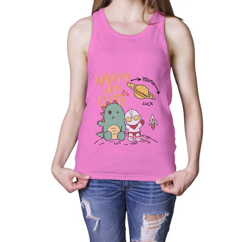 Customized Tee Shirts: Happy with Cute - Ultraman and Dinosaur Adventure|cute fourth of july t shirts