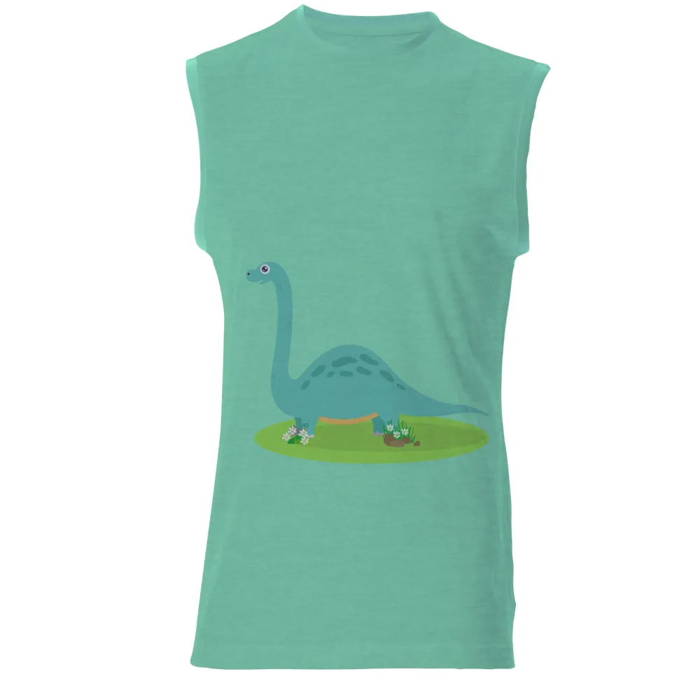 Custom Tee Shirts: Gentle Giant Elara in a Field of Wildflowers|valentines day dinosaur shirt