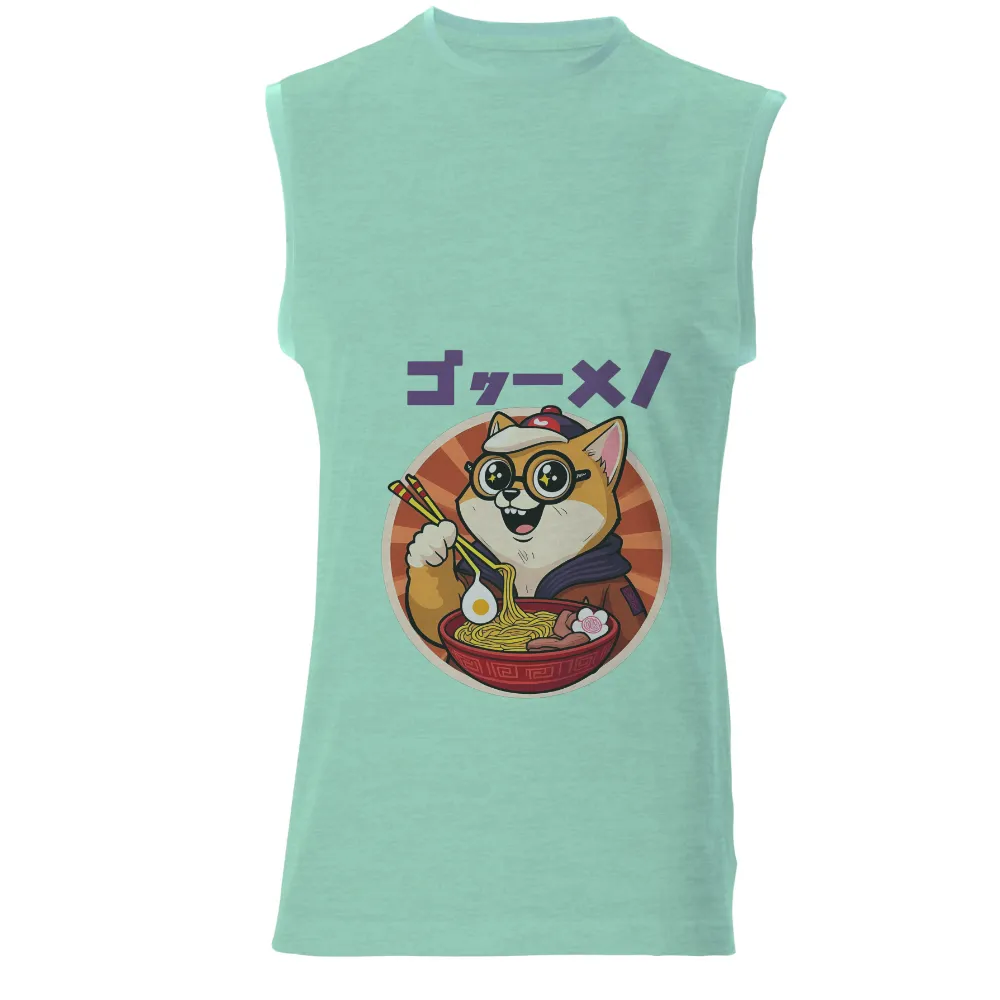 Shirts Graphic Tees: Ryo's Ramen Adventure|Charming Shiba Inu enjoying ramen