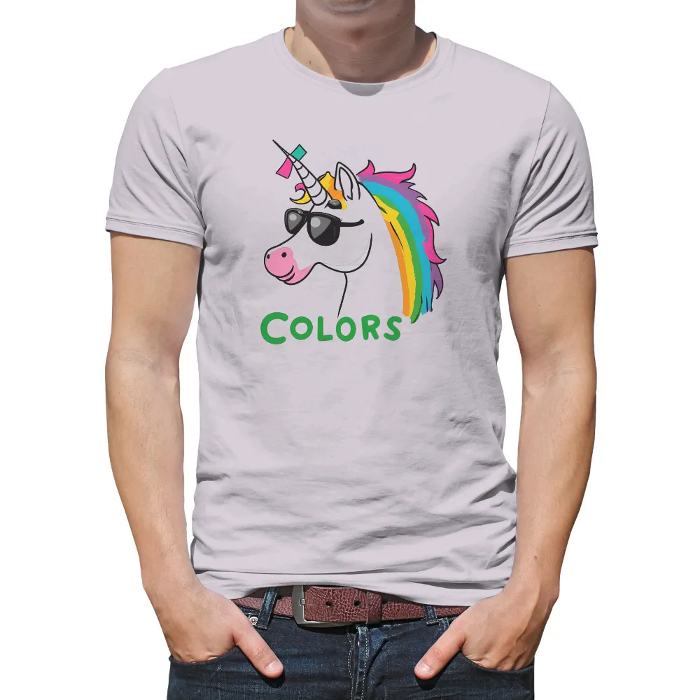 Graphic Tees: Luna the Rainbow Unicorn - Colors of Joy|skeleton hands rainbow shirt