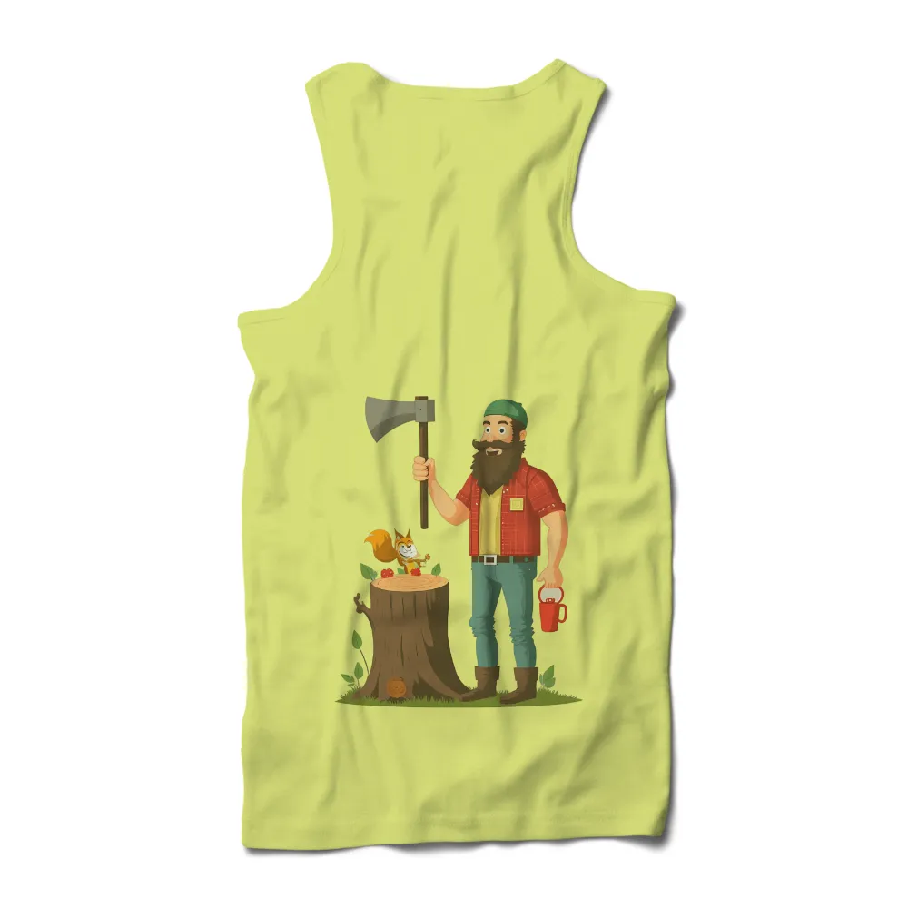 Custom Tee Shirts: Lumberjack and Squirrel - Nature's Harmony|squirrel winters t shirt