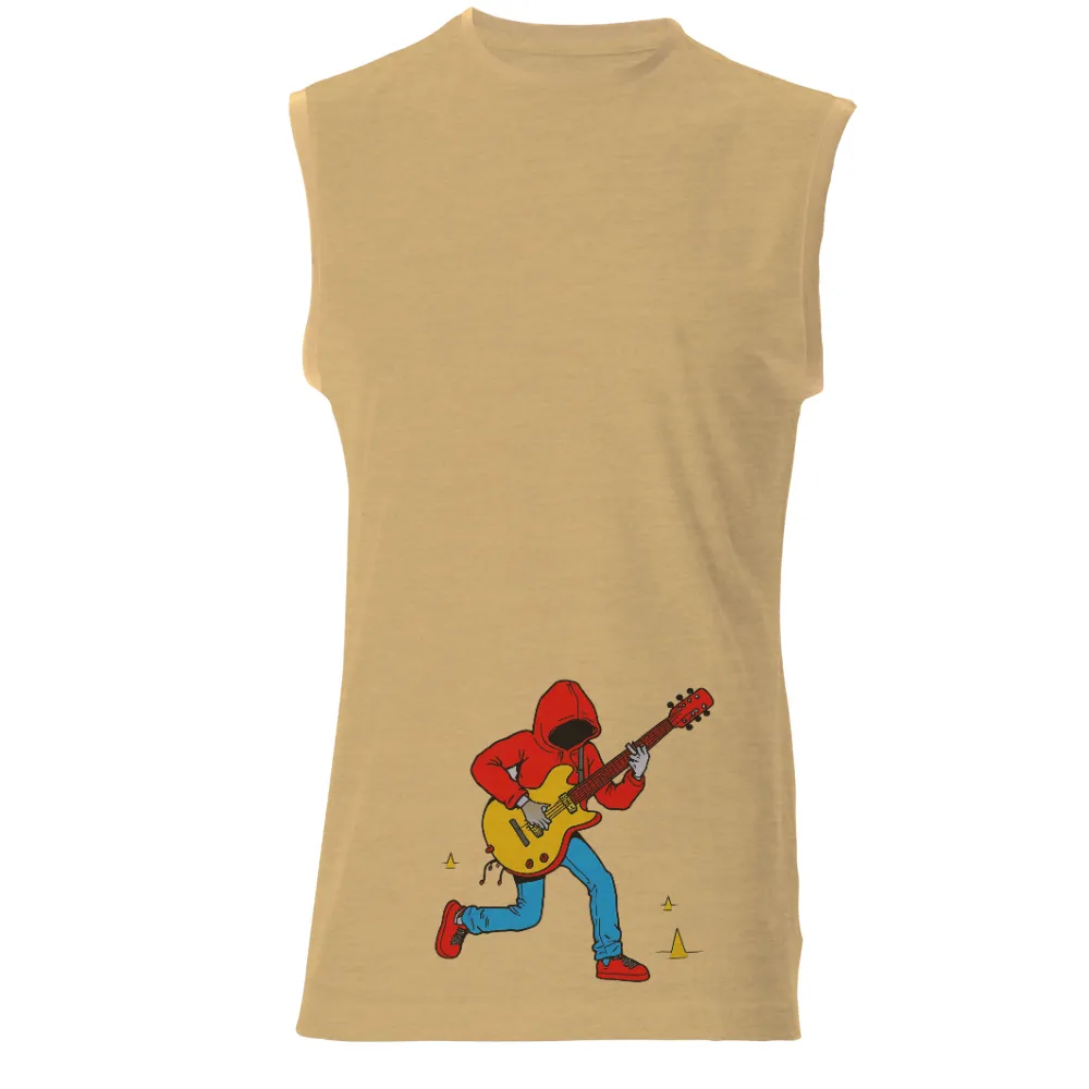 Tee Shirts Printed: Vibrant Musician with Electric Guitar|roblox red hoodie t shirt