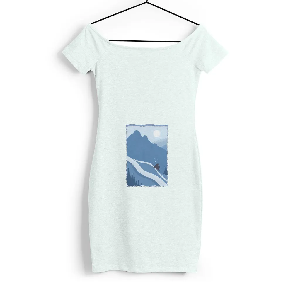 Tee Shirts Printed: Snowboarding Adventure| Warm glow from the sun