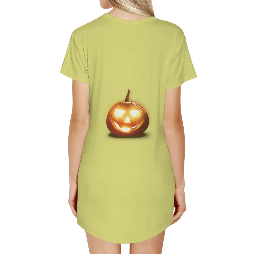 Custom T-Shirt Printing: Spooky Glow Jack-O-Lantern for Halloween|vlone pumpkin shirt