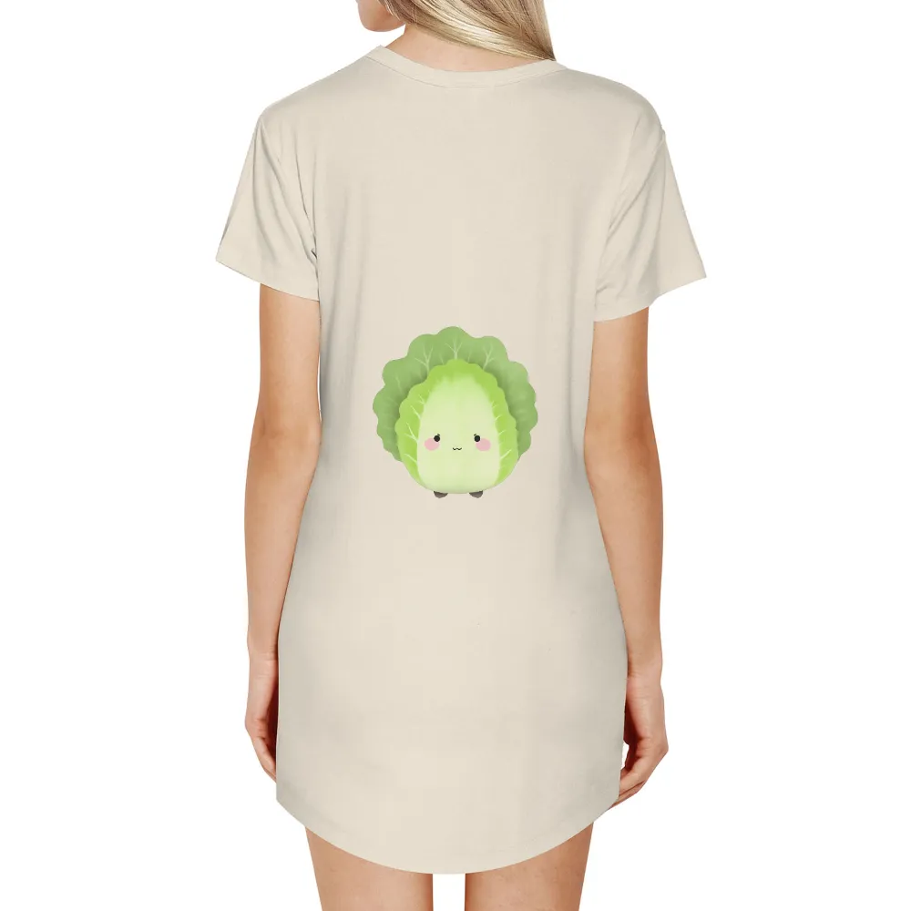 T-Shirts Custom: Embrace Happiness with Cappy the Cute Cabbage|one line art shirt