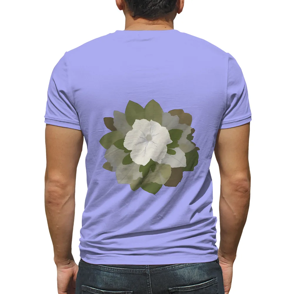 T-Shirts Design: White Flower Tranquility|next nature sun club arctic orange shirt