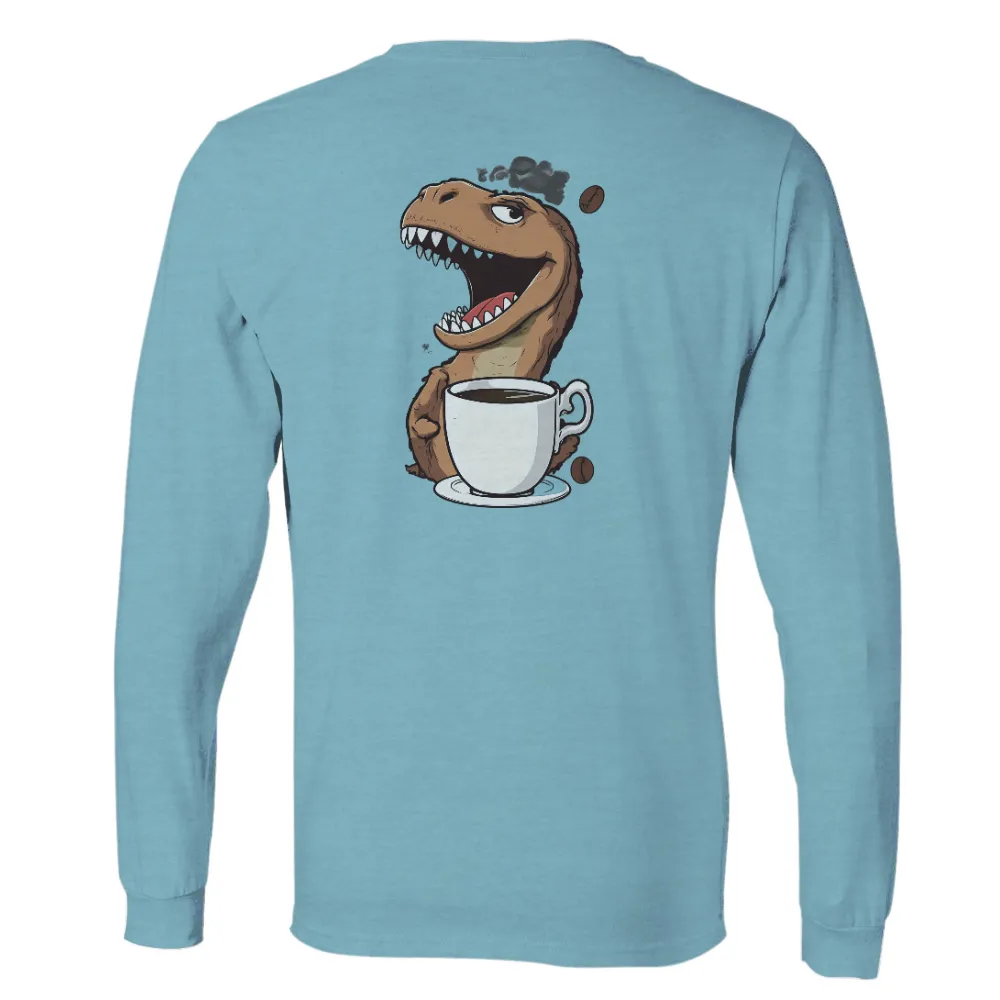 T-Shirts Design: Dinosaur Coffee Lover|cartoon graffiti printed shirt