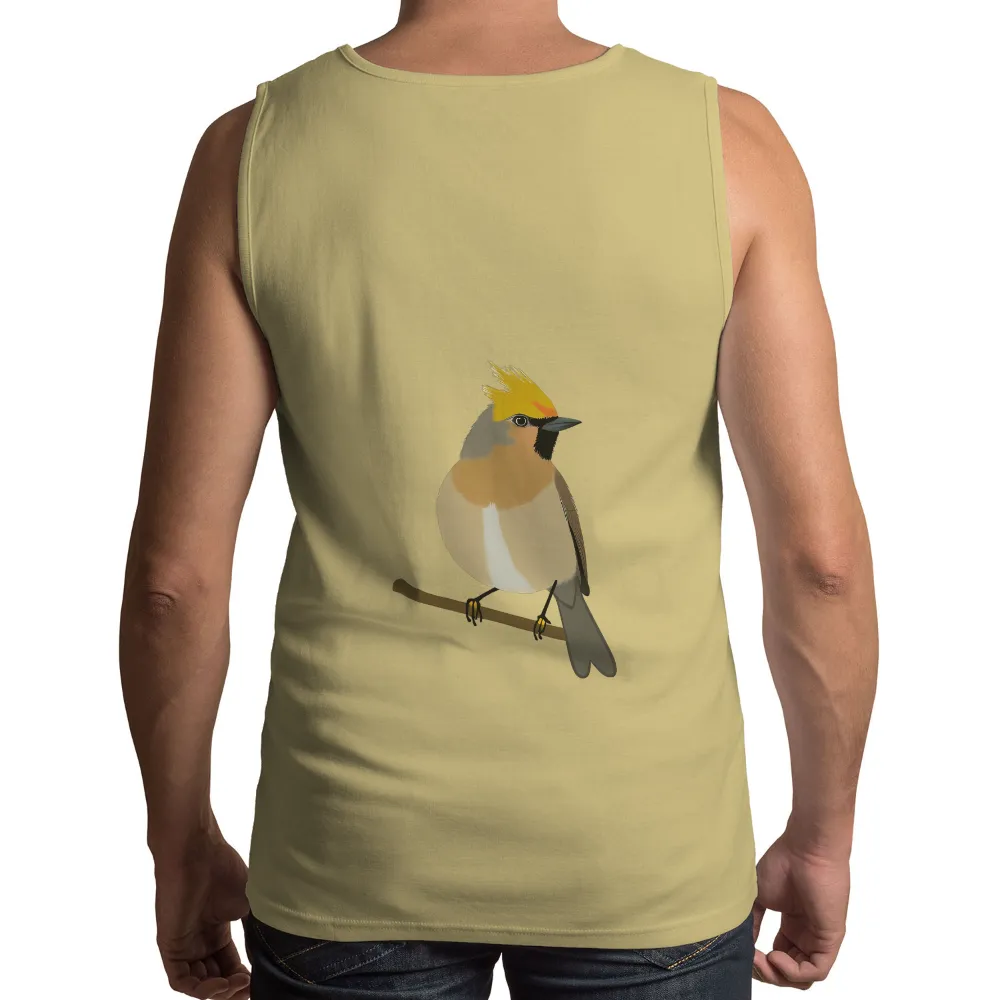 Customized Tee Shirts: Bohemian Waxwing - Nature's Harmony|bleach dye comfort colors