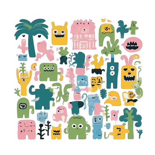 Graphic Tees: Whimsical Happy Monsters - Artistic Designs