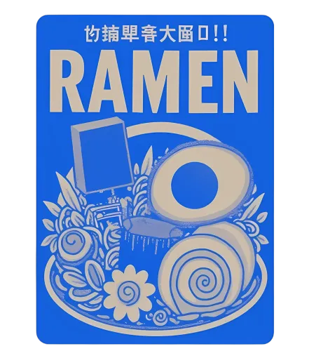 T-Shirts Design: Ramen Fusion - A Joyful Meal in Artistic Design