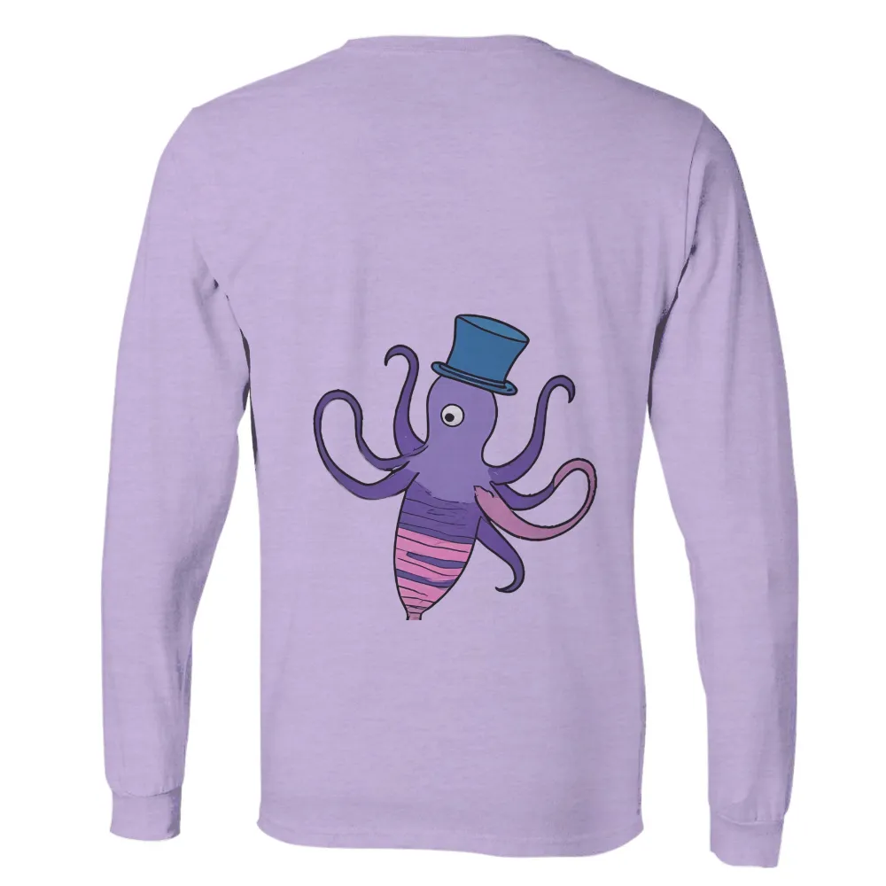 Tee Shirts Printed: Dapper Octopus in Top Hat - Funny & Quirky Design|tanjiro vintage t shirt