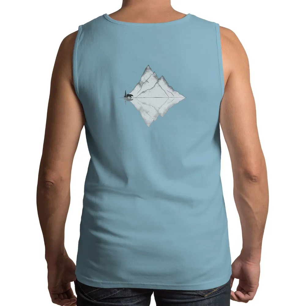 Tee Shirts Printed: Polar Bear Iceberg - Minimalist Art|t shirt painting on nature