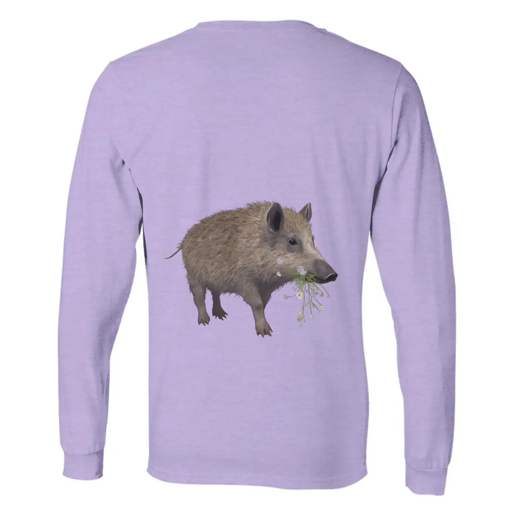 Wild Boar with White Flowers - Shirts Graphic Tees|endor forest summer camp shirt