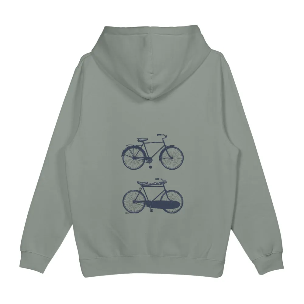 Shirts Graphic Tees | Vintage Bicycles: A Nostalgic Ride|sleek navy blue bicycle