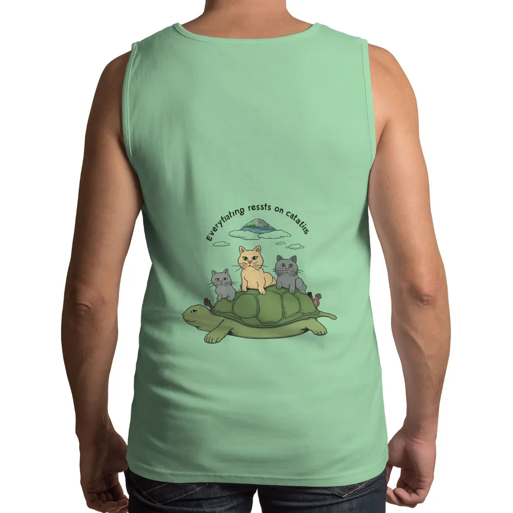 Custom Tee Shirts: Cats on Turtle - Tranquility and Peace|adopt black cats shirt hot topic