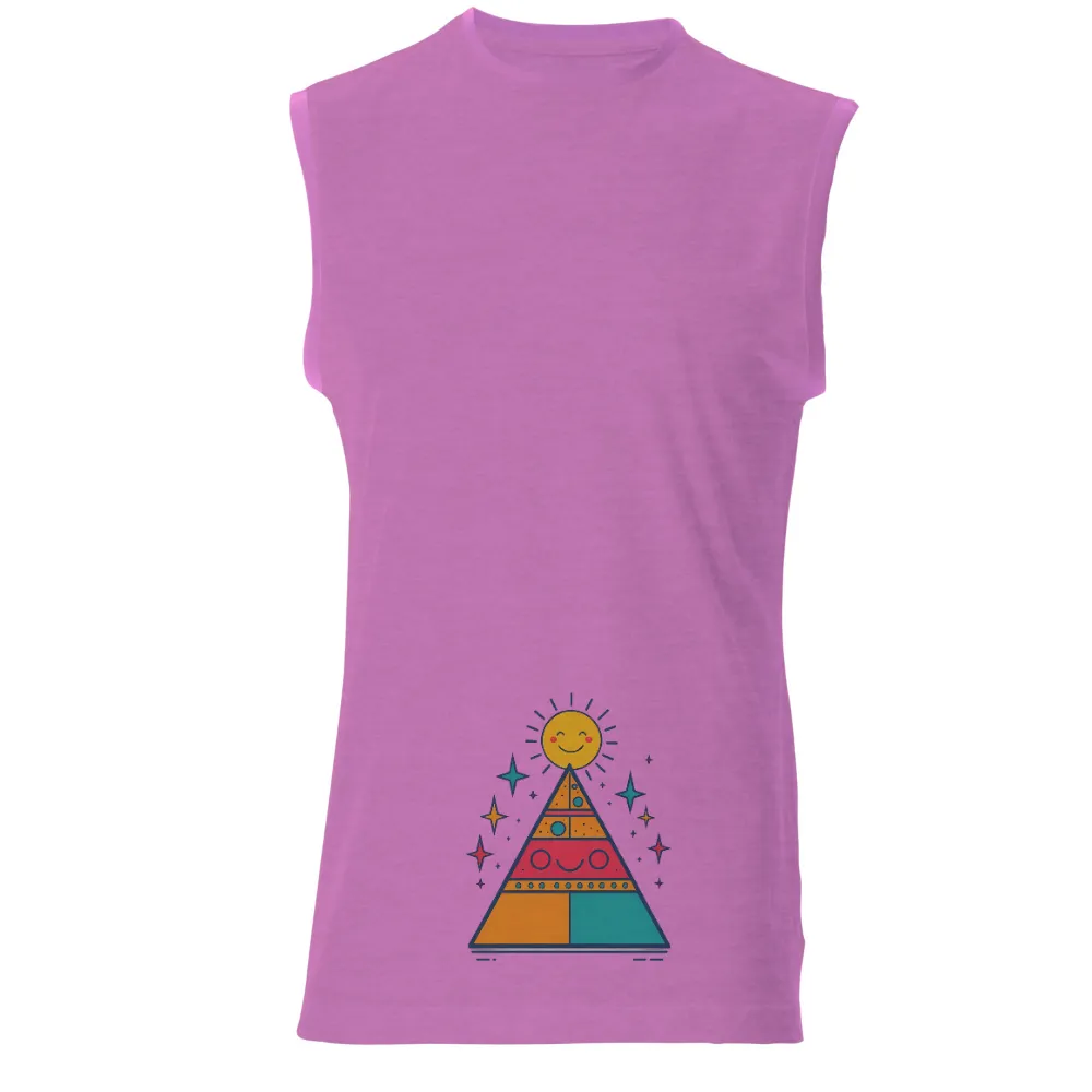 T-Shirts Design: Pyramid of Joy with Smiling Sun| Layers of joy