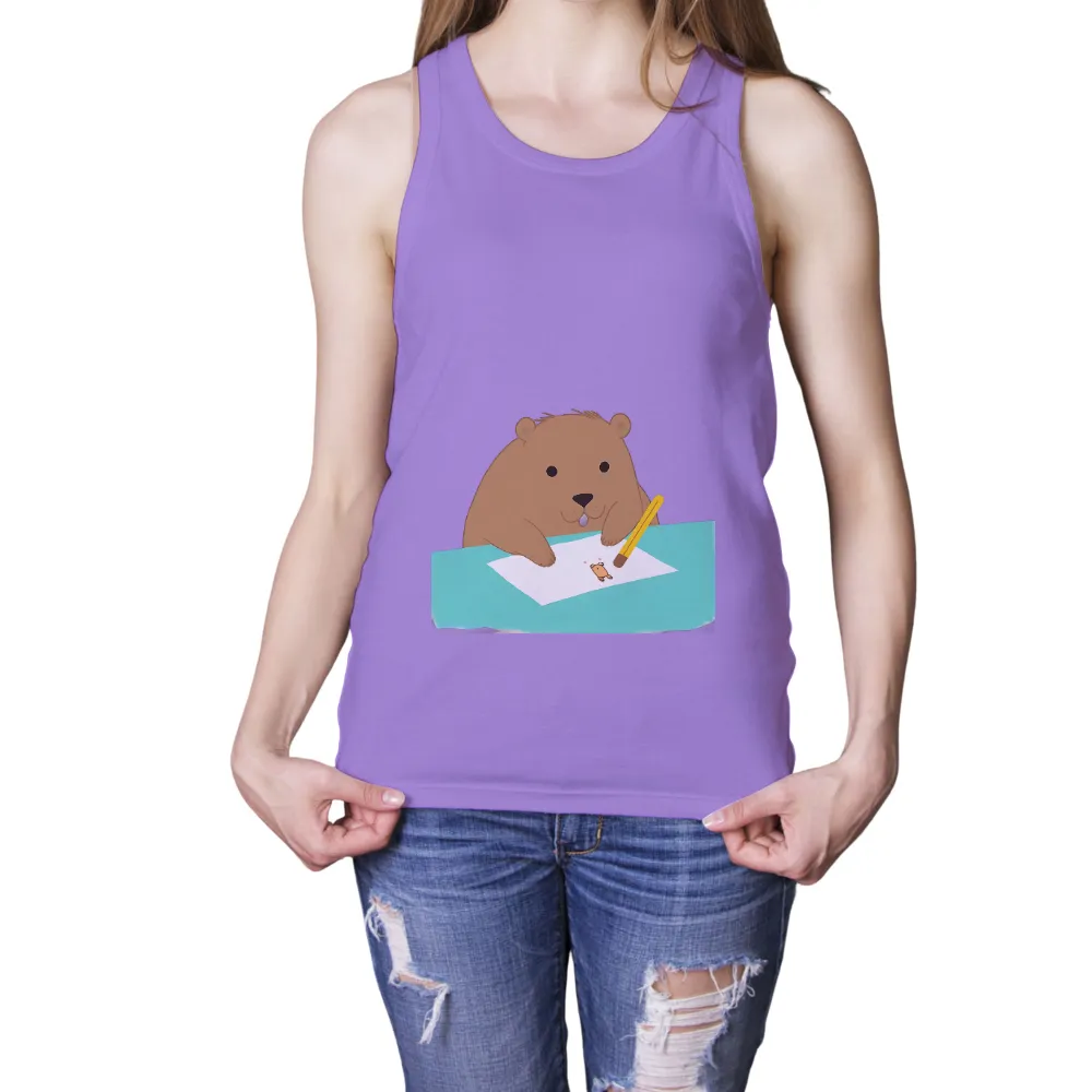 Graphic Tees: Benny the Beaver - Whimsical Artistic Design|simple shirt print design