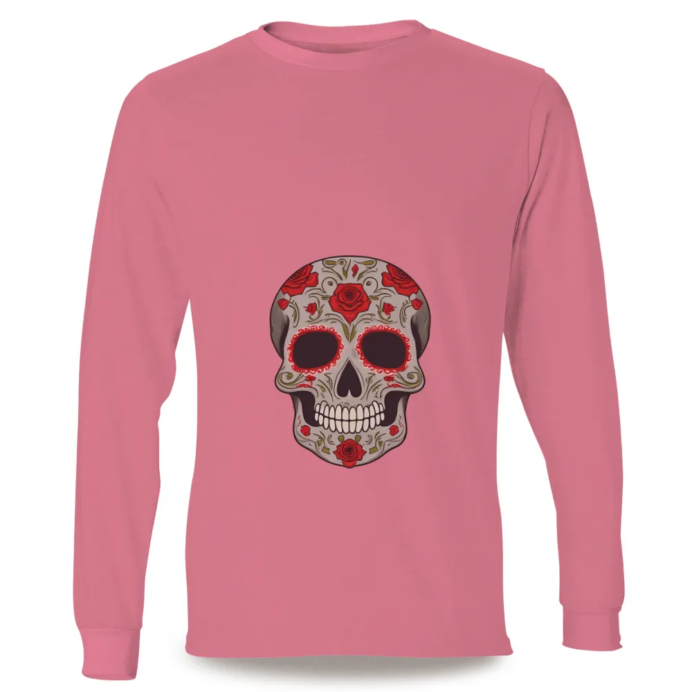 Sugar Skull T-Shirt Design: Honoring Life and Death|day of the dead ladies t shirt