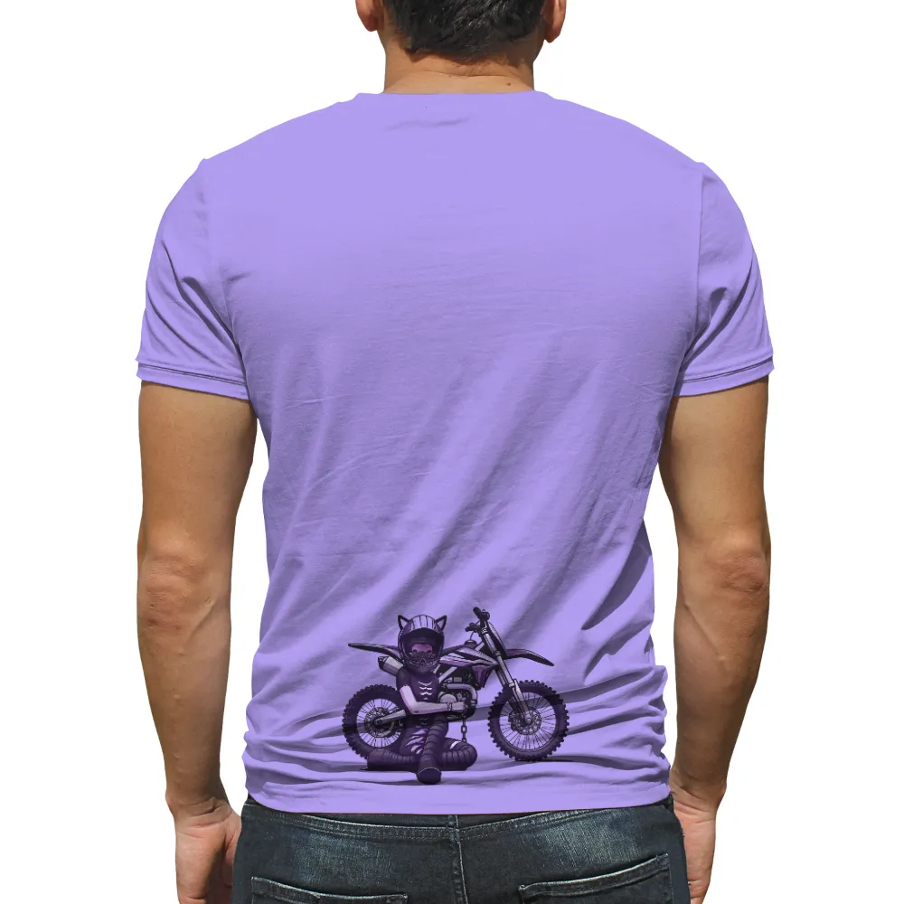 Customized Tee Shirts: Adventure Catgirl on a Dirt Bike|purple and white striped shirt doc mcstuffins