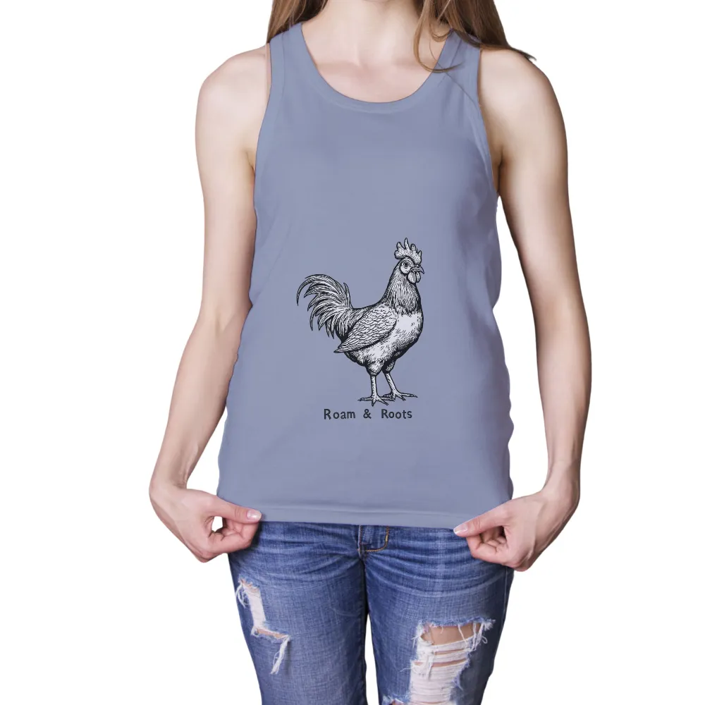 Rooster T-Shirts Design: Vintage Engraving Art|90s vintage t shirts cheap