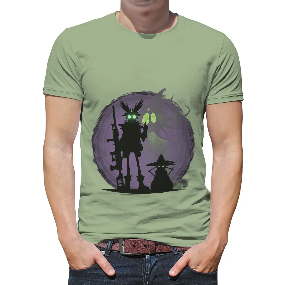 Customized Tee Shirts: Explore the Realm of Zephyr with Mysterious Silhouette and Glowing Eyes|bleach silhouette shirt