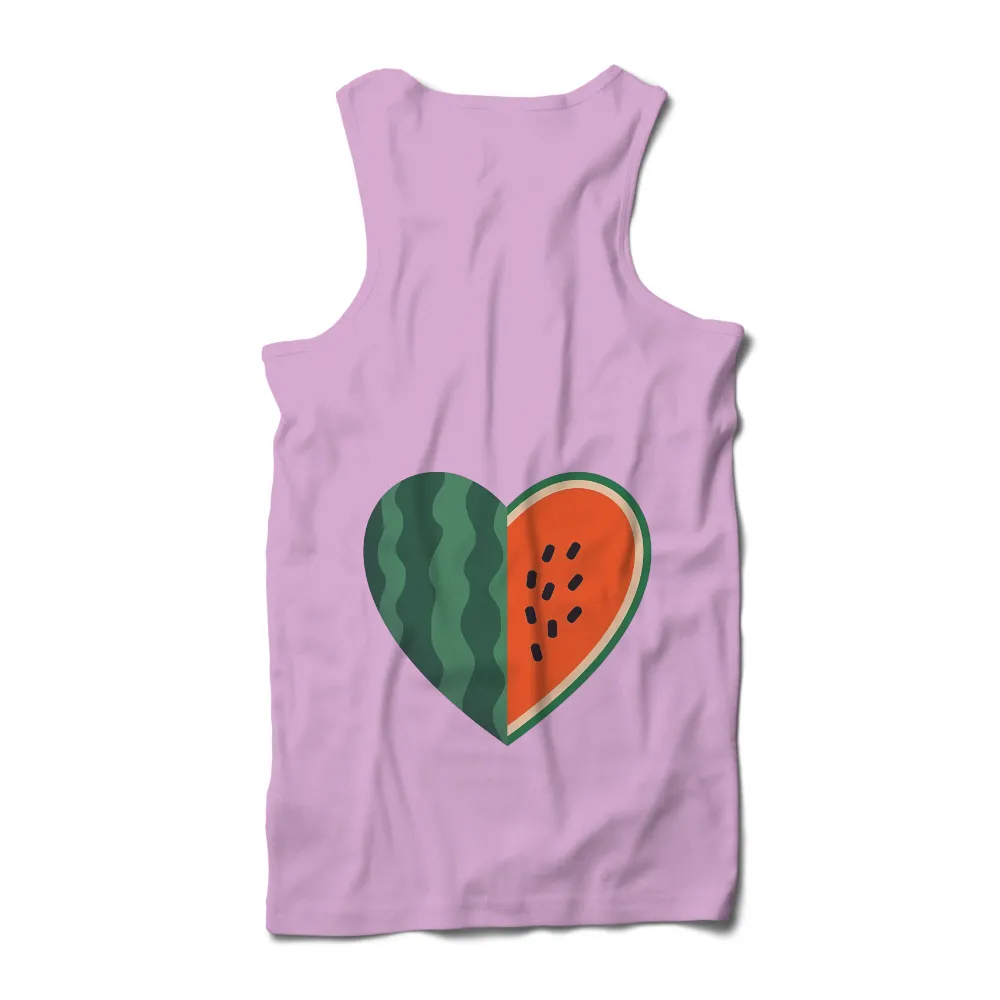 Custom Tee Shirts | Watermelon Heart: A Symbol of Summer Joy|Heart-shaped watermelon slice