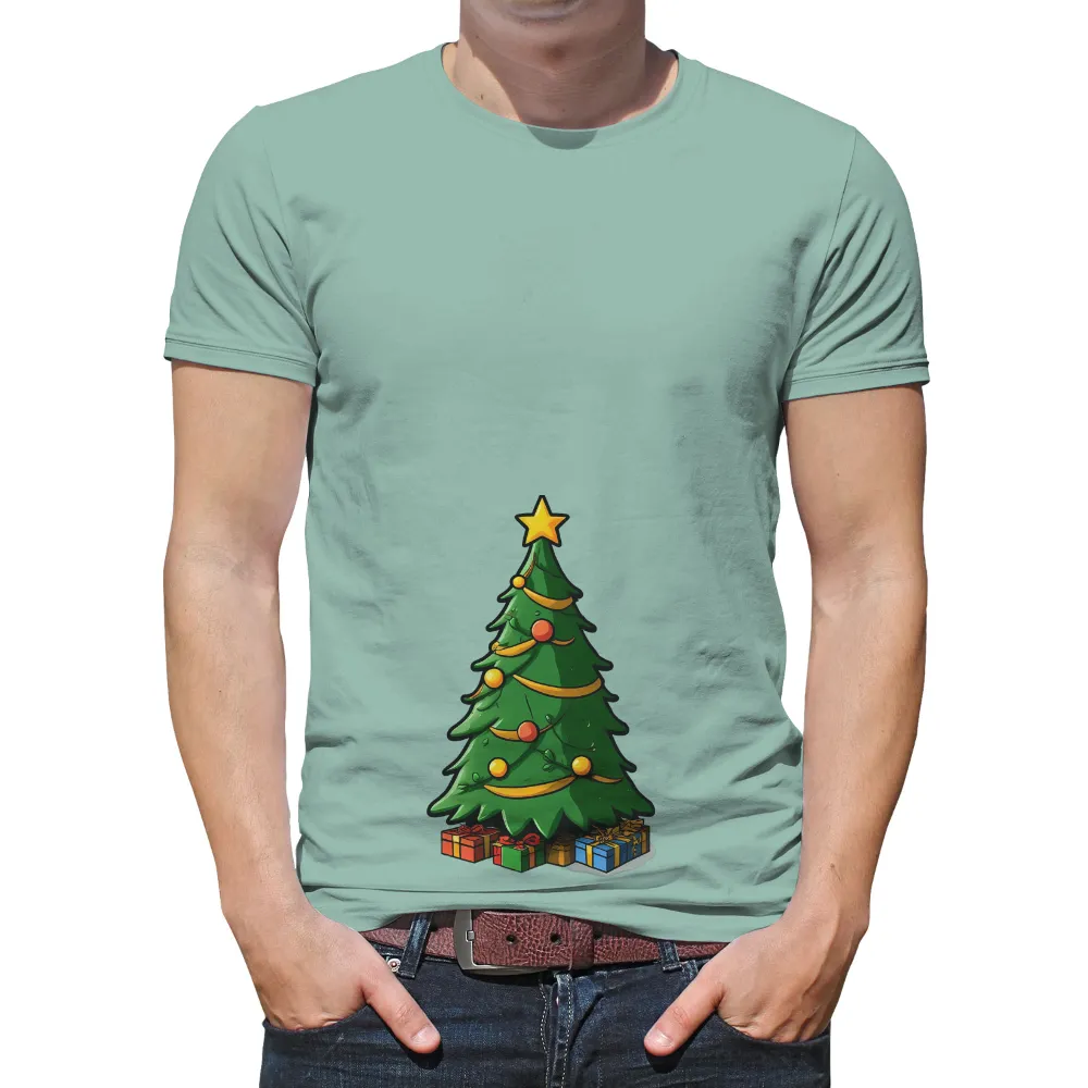 Tee Shirt Printing: Festive Christmas Tree with Gifts|holiday hot mess t shirt