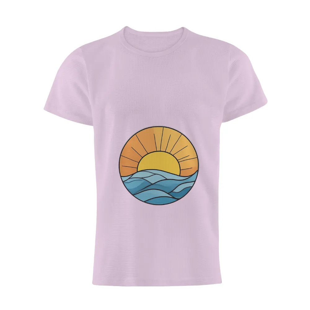 T-Shirts Custom: Sunset Serenity Over the Ocean|frank ocean band tee