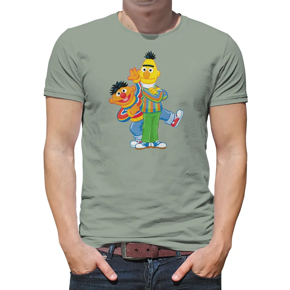 Bert and Ernie T-Shirt Printing: Celebrate Friendship with Pop Culture Icons|colorful graffiti