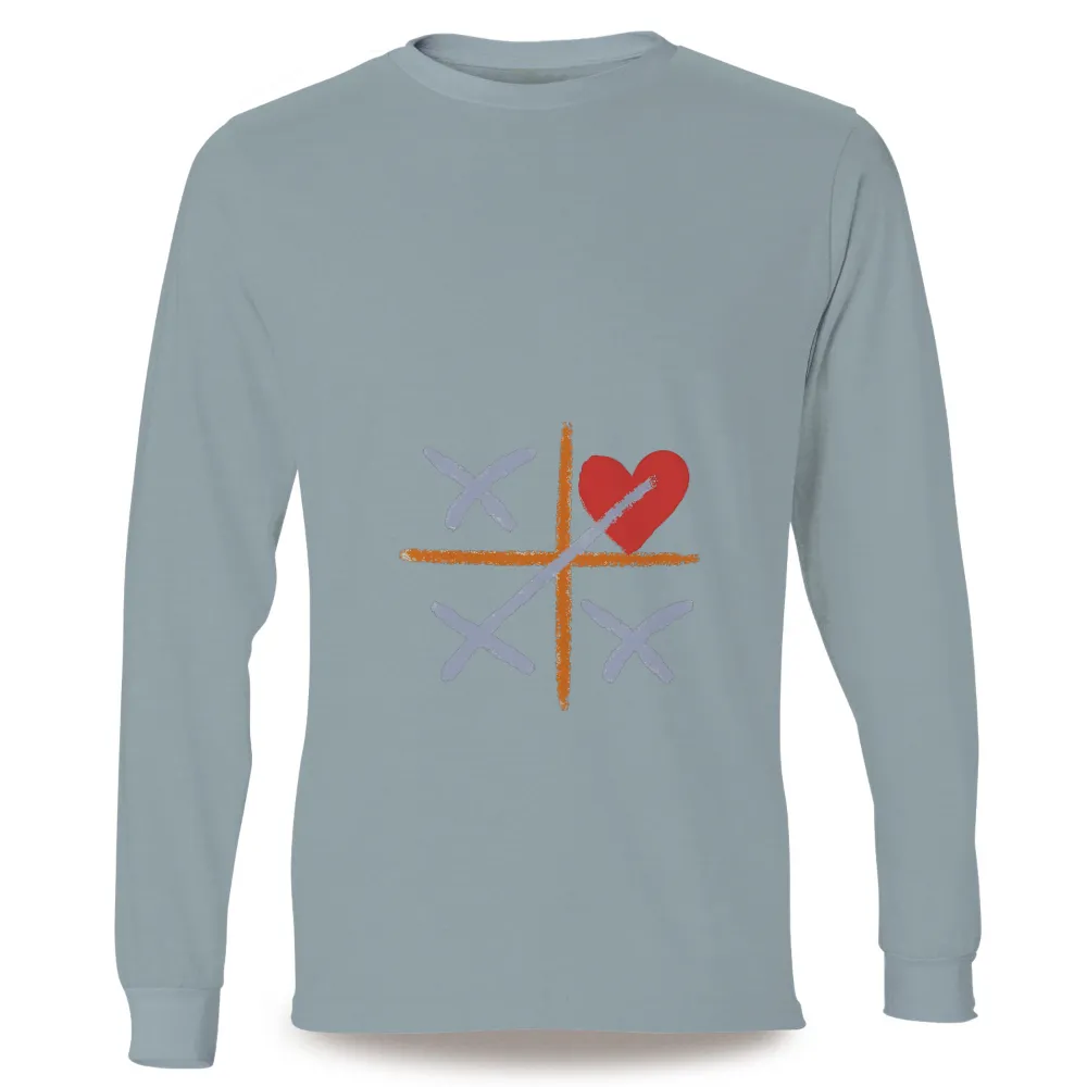 TShirt Printing: Love in Every Move - Tic-Tac-Toe Heart Design|thermal body art shirt