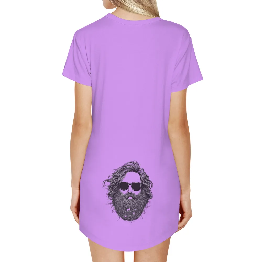 T-Shirts Design: Vintage Style with Long Hair and Sunglasses|retro valentines shirt