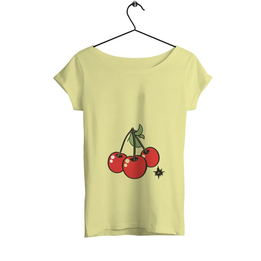 Cherries Graphic Tees: Fresh and Joyful Minimalist Design|t shirt painting on nature