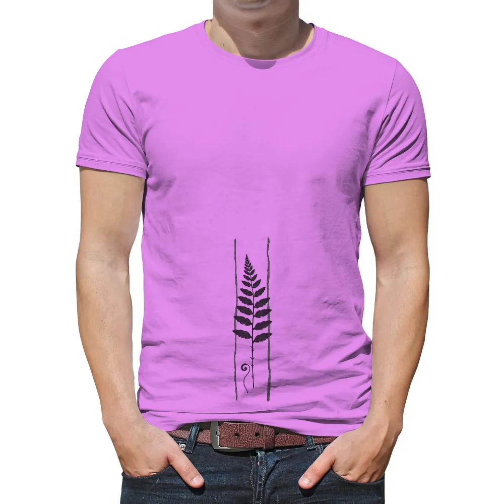 Customized Tee Shirts | Monochrome Fern Leaf Design| monochrome fern leaf