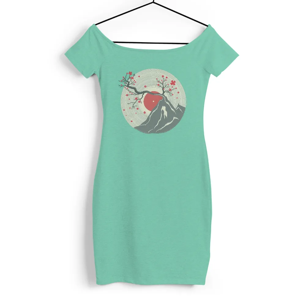 Graphic Tees: Mountain and Cherry Blossom - Artistic Design| modern twist