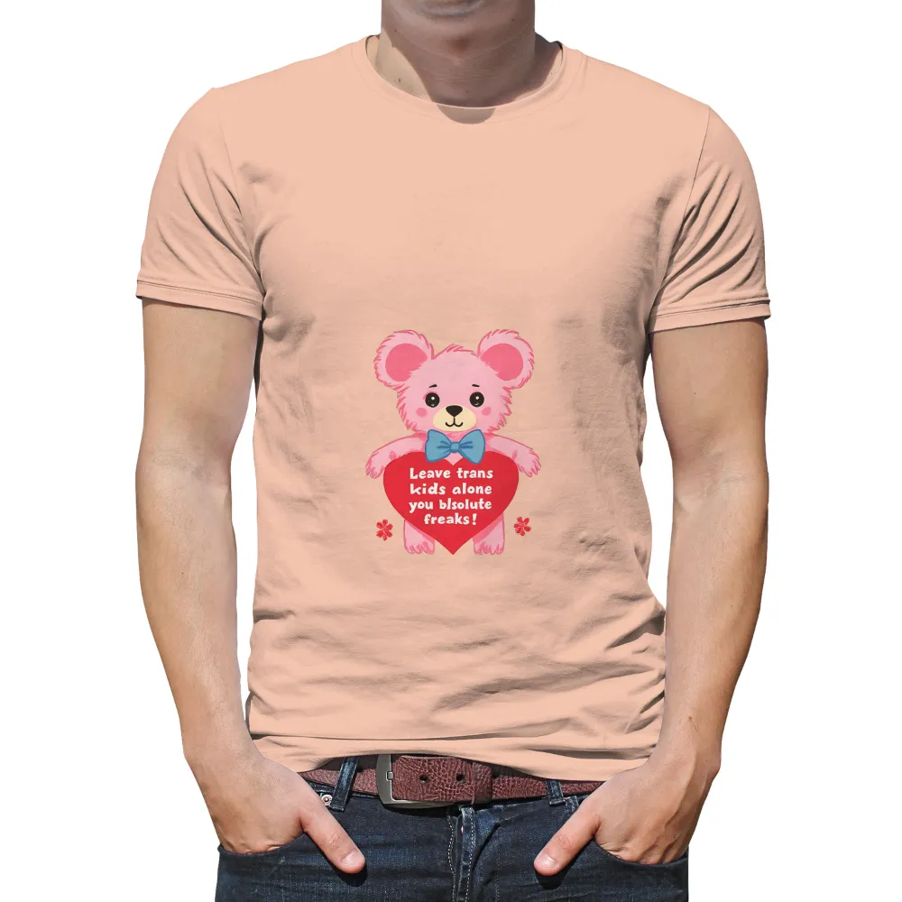 T-Shirts Custom: Teddy Bear Heart - Leave Trans Kids Alone|peace love santa shirt