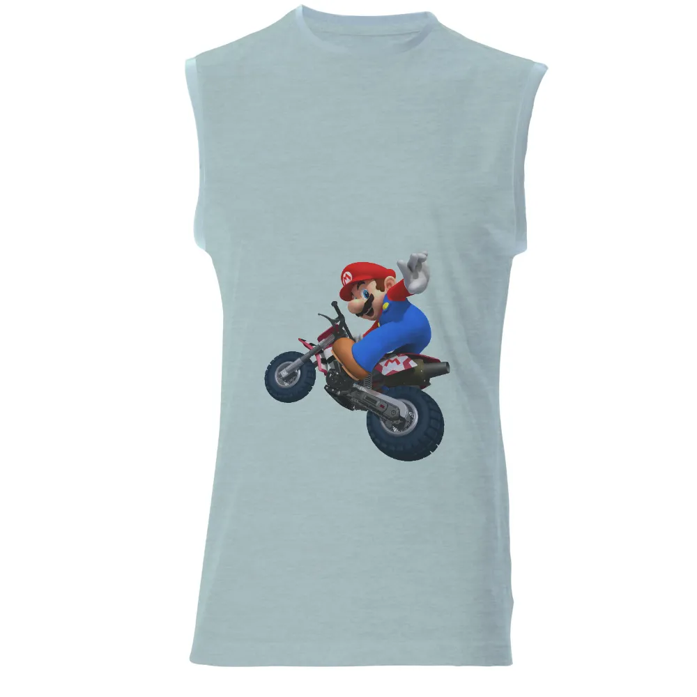 T-Shirts Design: Iconic Gaming Character on Motorcycle|adventure time star wars shirt