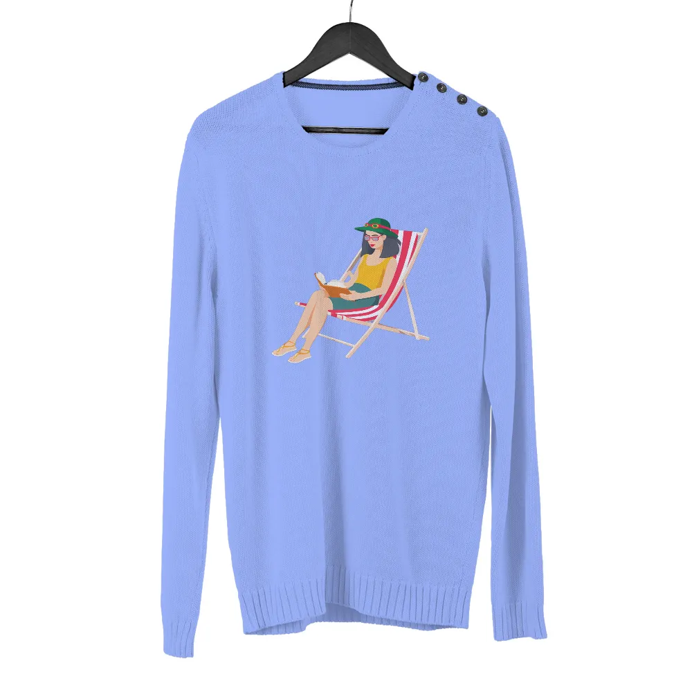 Tee Shirts Printed: Beach Relaxation - Summer Vibes|bleached summer shirts