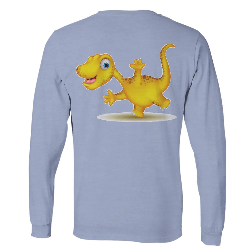 Graphic Tees: Cheerful Yellow Dinosaur - Fun and Positive Design|fresh prince cartoon shirt