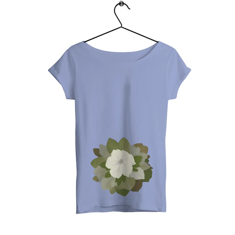 T-Shirts Design: White Flower Tranquility