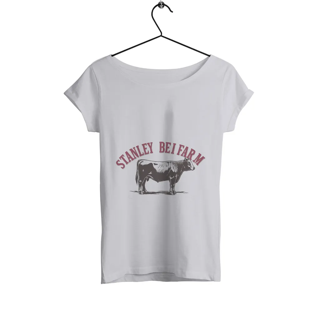 Custom T-Shirt Printing: Stanley Bei Farm - Vintage Farm Cow Design|new glarus spotted cow t shirt