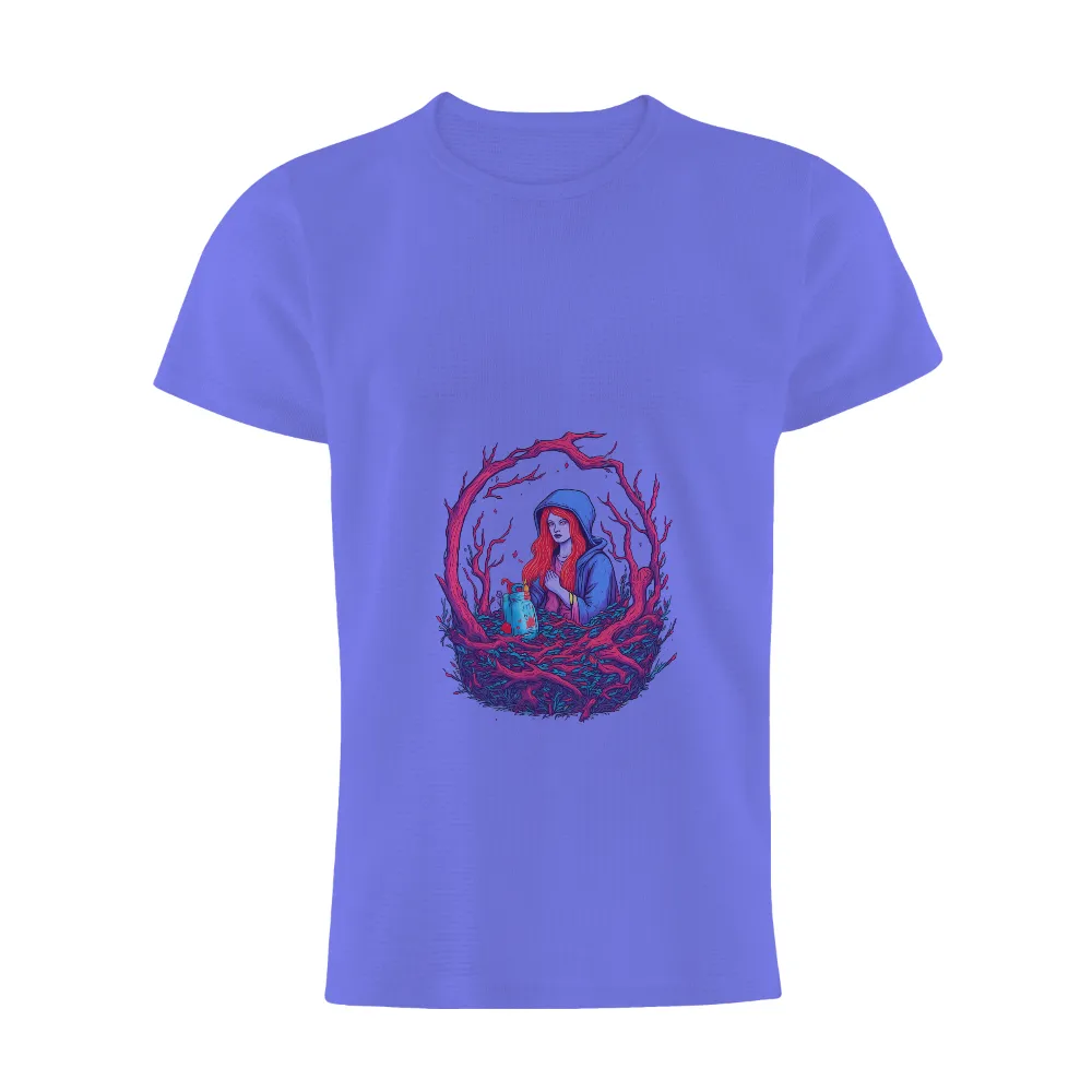 T-Shirts Custom: Enchanted Forest Guardian with Glowing Lantern|mystery shirt