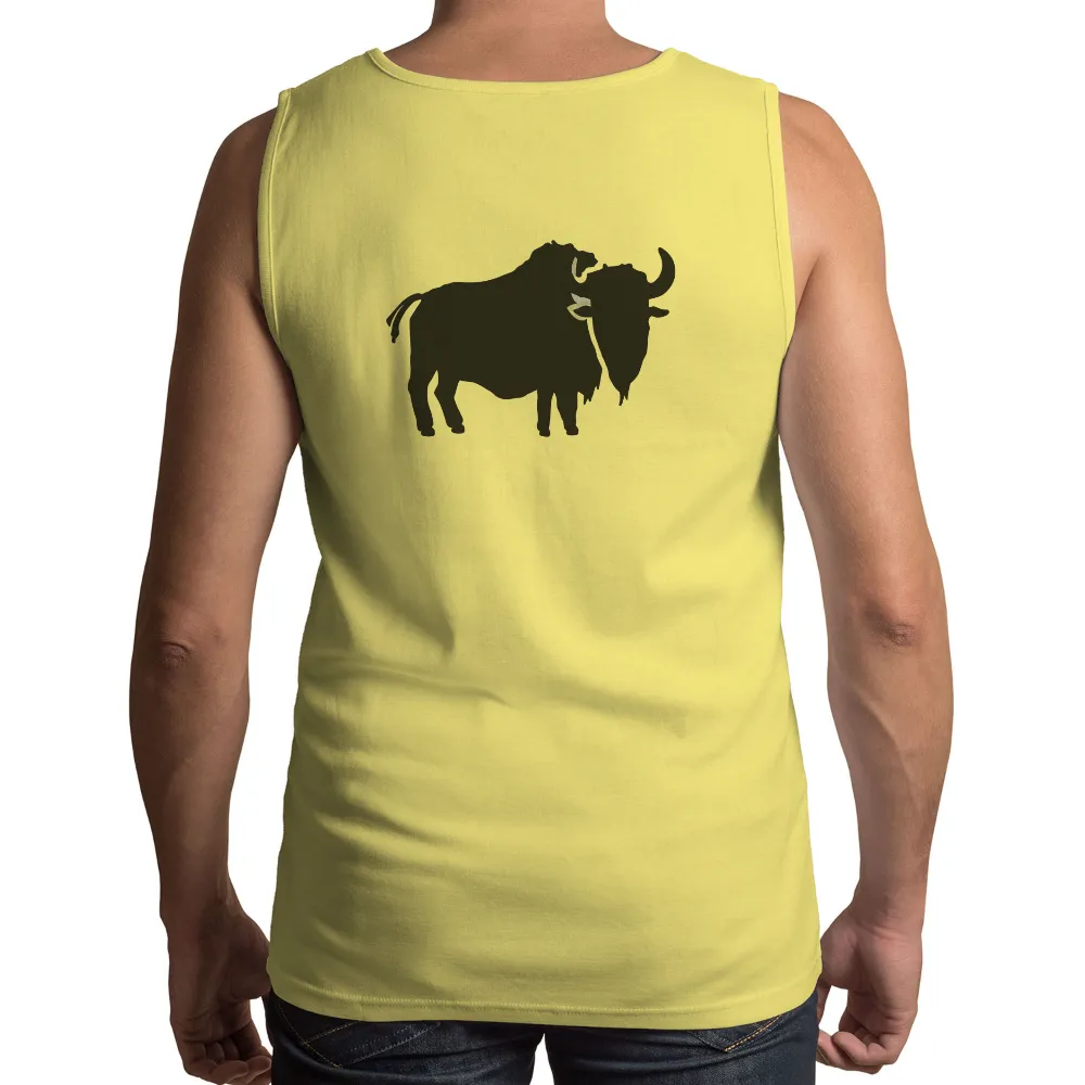 T-Shirts Custom: Nature's Power - Buffalo and Lion Silhouette|rynoskin total insect protection shirt