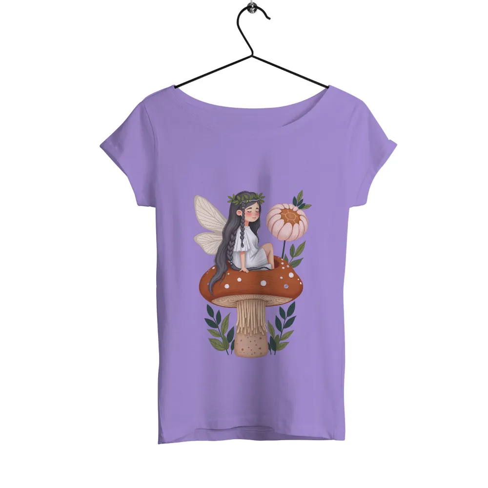 Tee Shirt Printing: Enchanted Fairy on a Mushroom - Nature Harmony|alexa demie fairy tales shirt