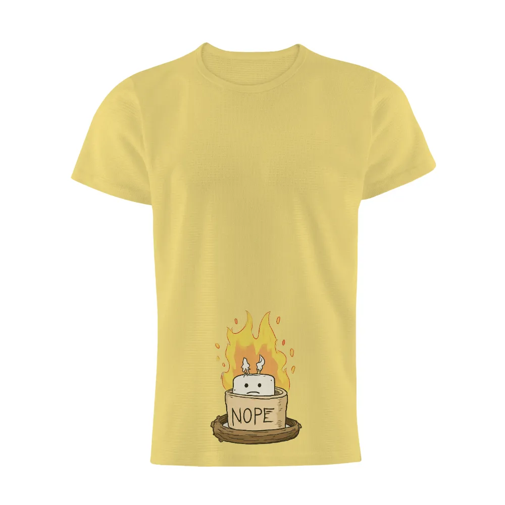 Tee Shirts Printed: Marshmallow Campfire NOPE|sad graffiti