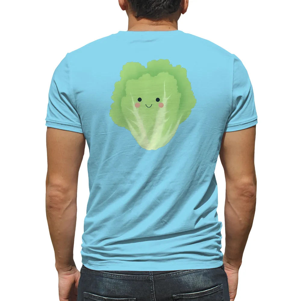 TShirt Printing: Spread Joy with Our Quirky Lettuce Character|cartoon character with star on shirt