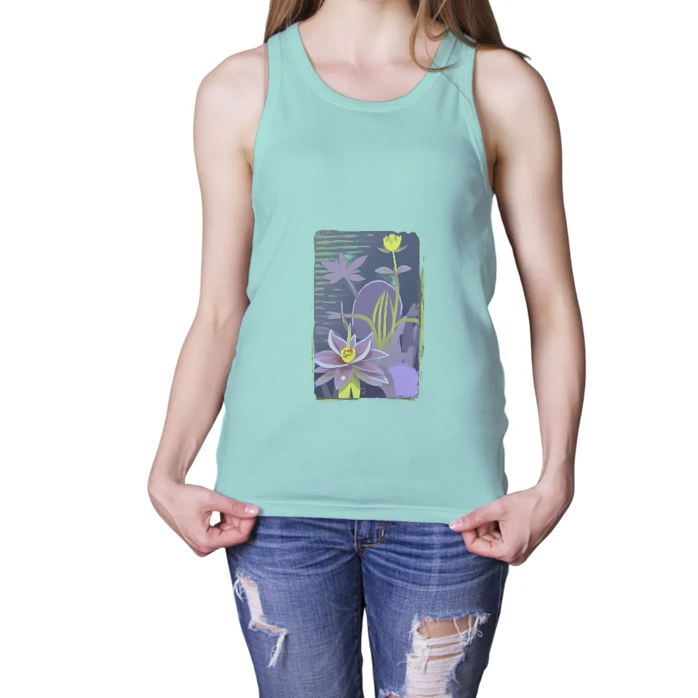 TShirt Design: Serene Lily Pond - Nature Inspired Tranquility| nature-inspired lilies