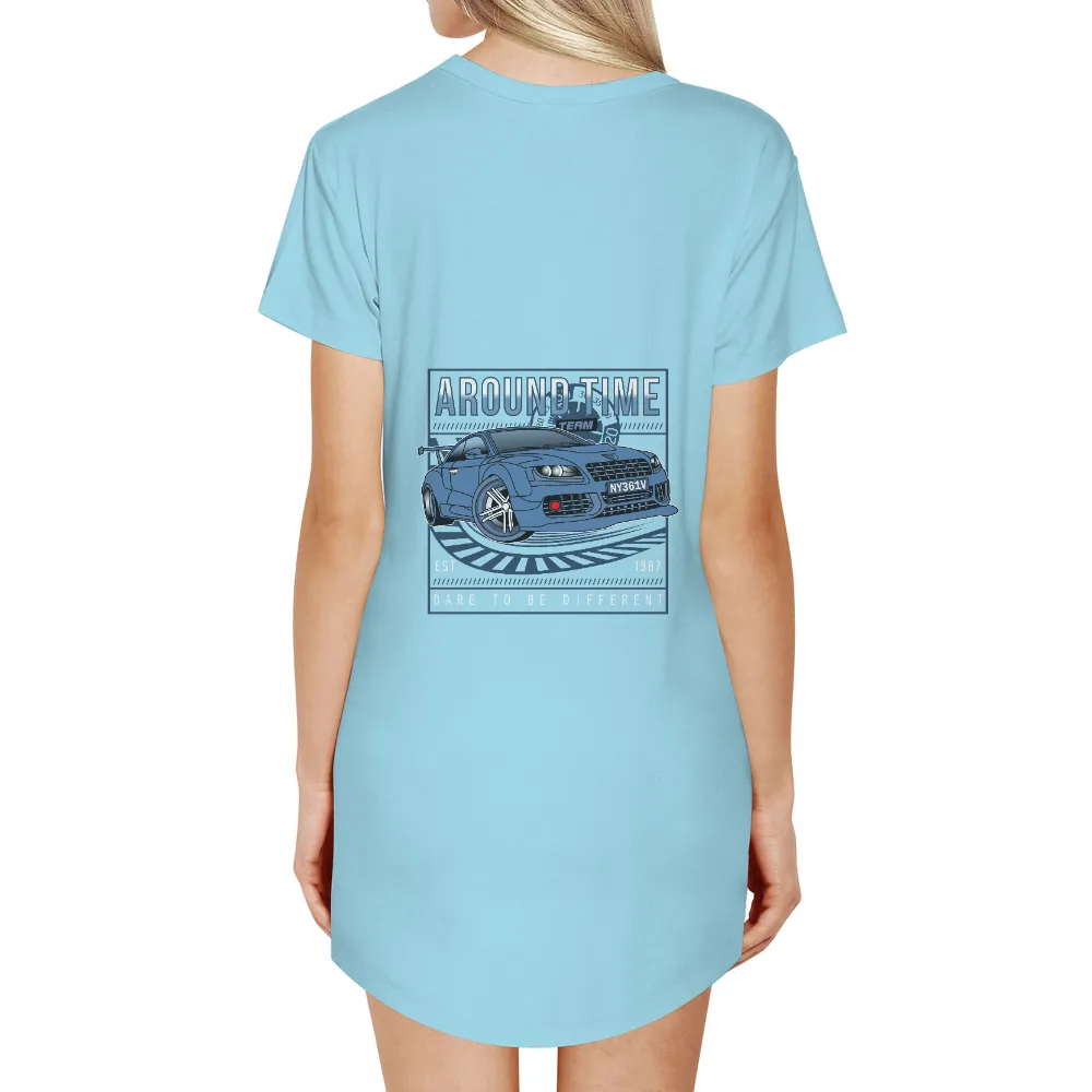 T-Shirts Custom: Around Time Team - Sports Car Racing Spirit|car toons t shirt