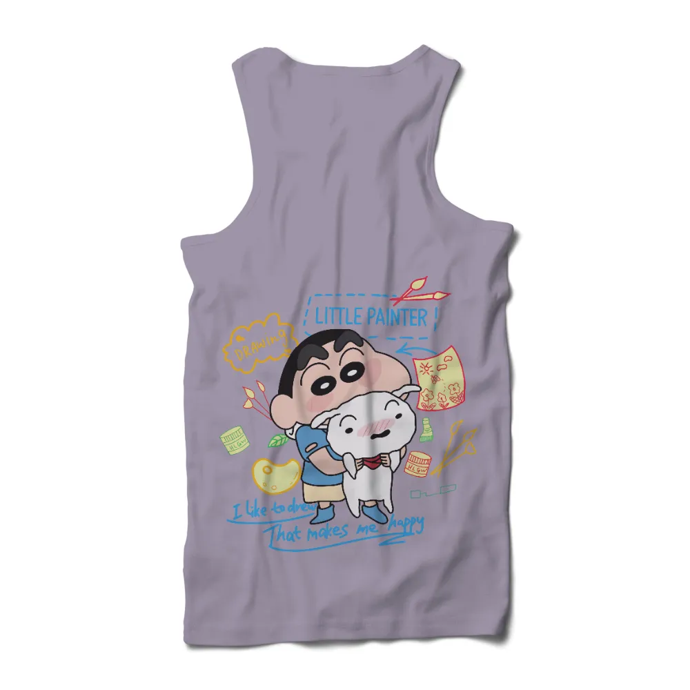 Graphic Tees: Little Painter - Drawing Happiness with Shin-chan and Shiro|i may not have friends in high places shirt