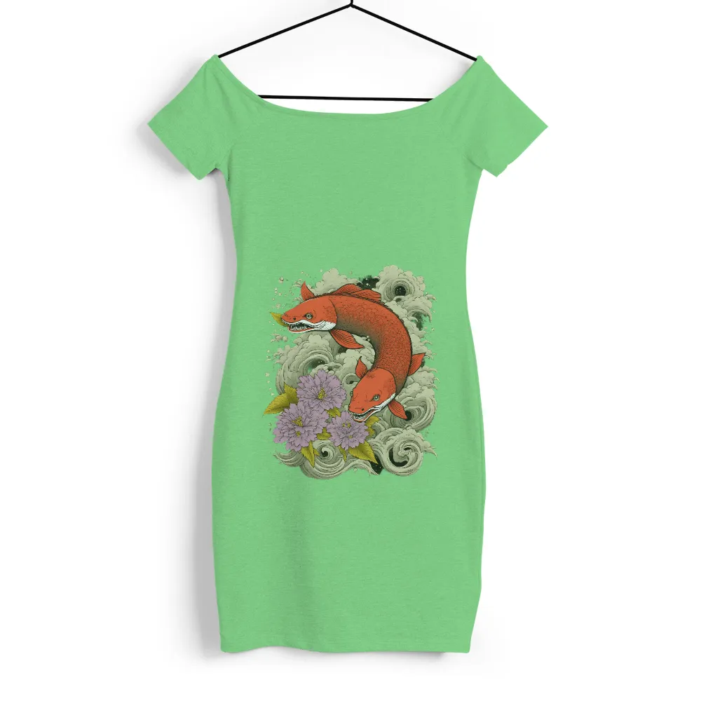 T-Shirts Pattern: Koi Transformation - Nature's Dualities|t shirt painting on nature