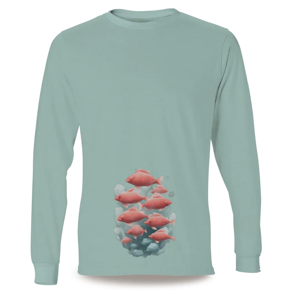 Fish Unity: A Harmony of Colors and Shapes - T-Shirts Pattern|web shirt design